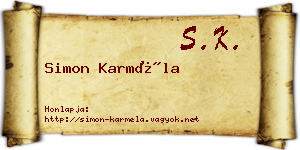 Simon Karméla névjegykártya